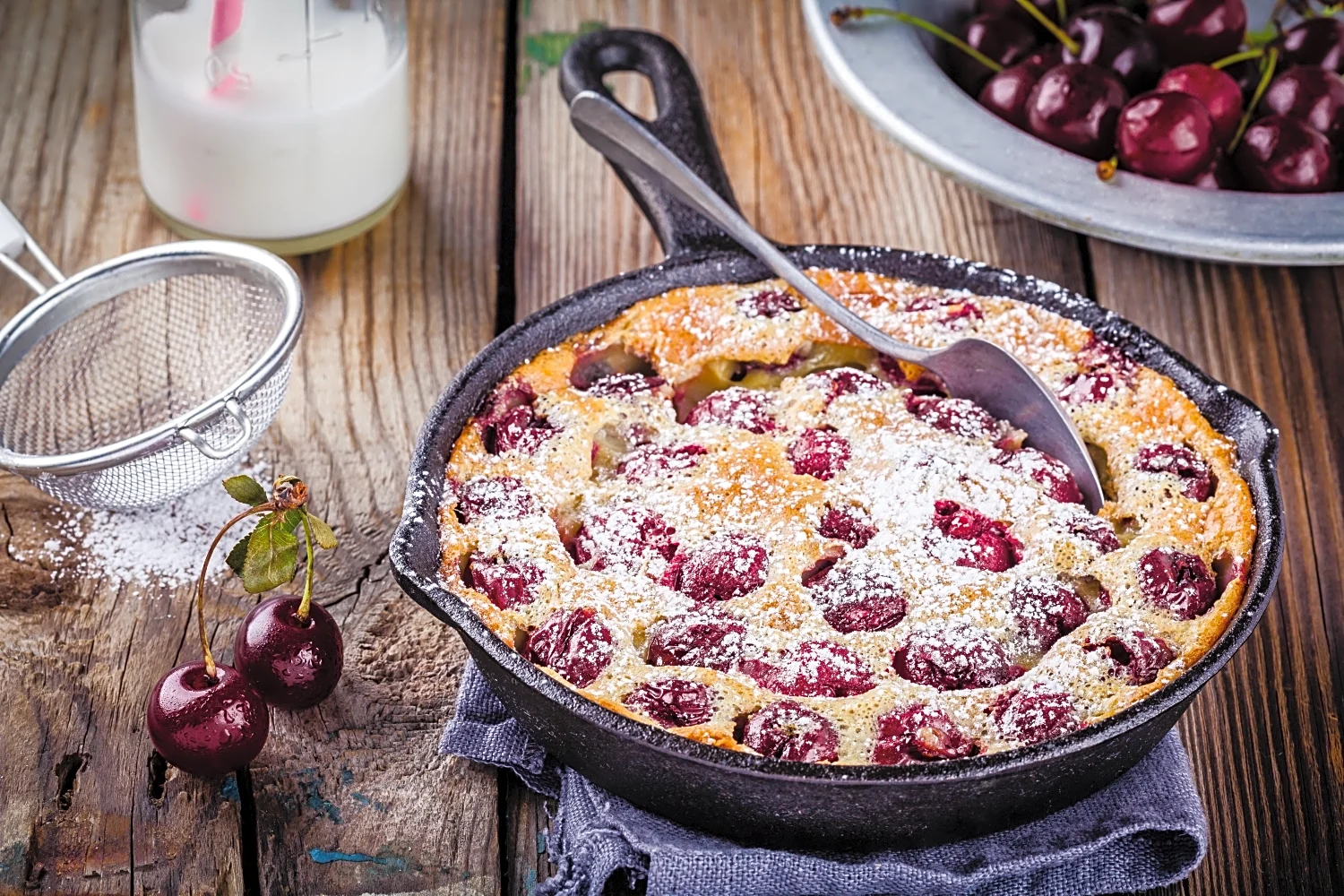 A delicious recipe for bourbon-infused cherry clafoutis